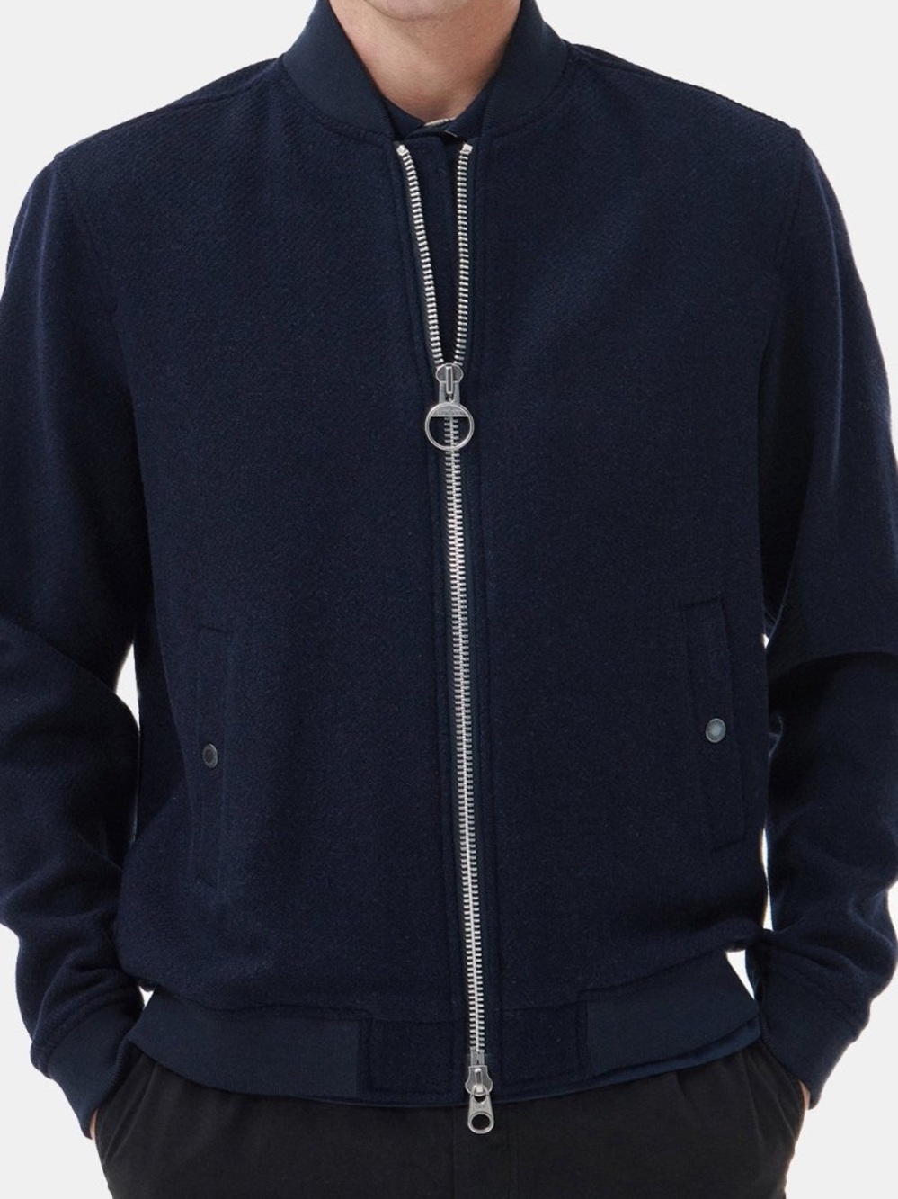 Barbour Navy Verton Wool Bomber Jacket